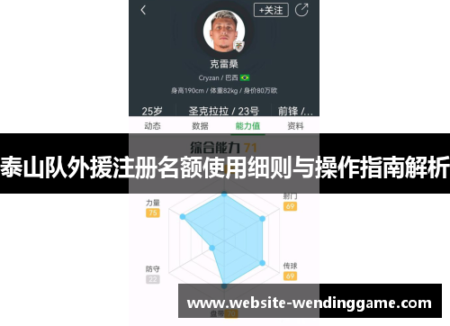 泰山队外援注册名额使用细则与操作指南解析